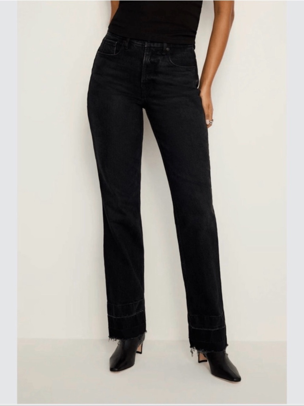 Good American Black Good Icon Straight Jeans - Picture 4 of 4